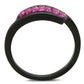 MATK1664 - IP Black(Ion Plating) Stainless Steel Ring with Top Grade Crystal  in Fuchsia