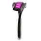 MATK1664 - IP Black(Ion Plating) Stainless Steel Ring with Top Grade Crystal  in Fuchsia