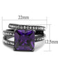 MATK1665LJ - IP Light Black  (IP Gun) Stainless Steel Ring with AAA Grade CZ  in Amethyst