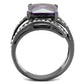 MATK1665LJ - IP Light Black  (IP Gun) Stainless Steel Ring with AAA Grade CZ  in Amethyst