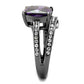 MATK1665LJ - IP Light Black  (IP Gun) Stainless Steel Ring with AAA Grade CZ  in Amethyst
