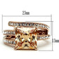 MATK1665 - IP Rose Gold(Ion Plating) Stainless Steel Ring with AAA Grade CZ  in Champagne