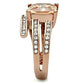 MATK1665 - IP Rose Gold(Ion Plating) Stainless Steel Ring with AAA Grade CZ  in Champagne