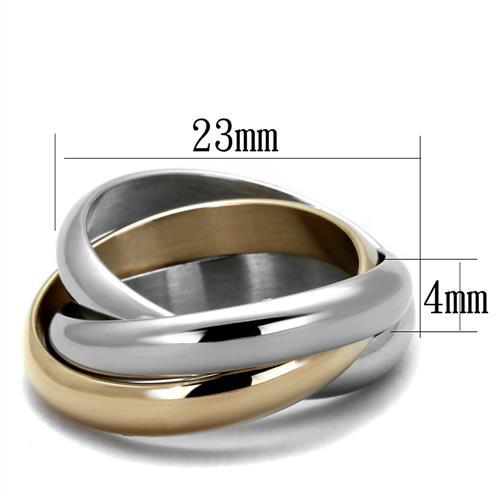 MATK1670 - Two-Tone IP Rose Gold Stainless Steel Ring with No Stone