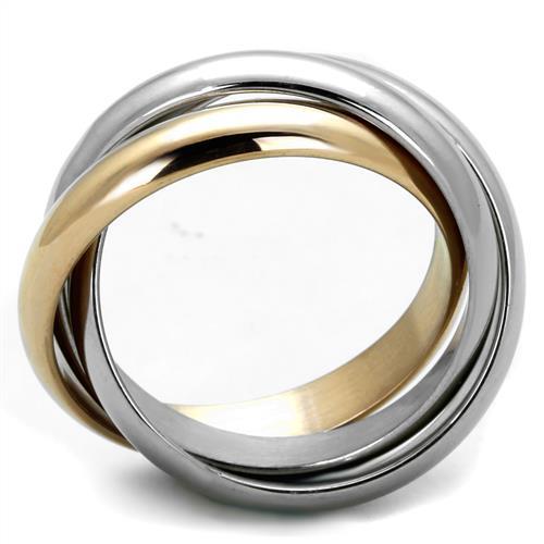MATK1670 - Two-Tone IP Rose Gold Stainless Steel Ring with No Stone