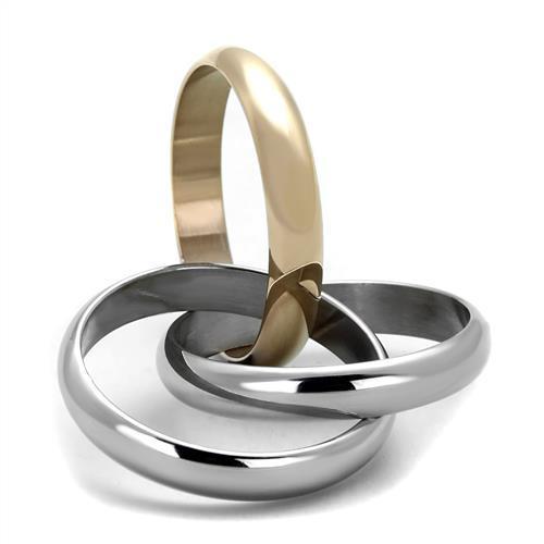 MATK1670 - Two-Tone IP Rose Gold Stainless Steel Ring with No Stone