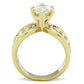 MATK1672 - IP Gold(Ion Plating) Stainless Steel Ring with AAA Grade CZ  in Clear