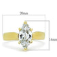 MATK1673 - IP Gold(Ion Plating) Stainless Steel Ring with AAA Grade CZ  in Clear