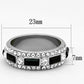MATK1677 - High polished (no plating) Stainless Steel Ring with Top Grade Crystal  in Jet