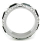 MATK1677 - High polished (no plating) Stainless Steel Ring with Top Grade Crystal  in Jet