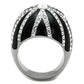 MATK1679 - High polished (no plating) Stainless Steel Ring with Top Grade Crystal  in Clear