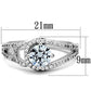 MATK1681 - High polished (no plating) Stainless Steel Ring with AAA Grade CZ  in Clear