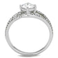 MATK1681 - High polished (no plating) Stainless Steel Ring with AAA Grade CZ  in Clear