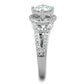 MATK1681 - High polished (no plating) Stainless Steel Ring with AAA Grade CZ  in Clear