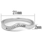 MATK1682 - High polished (no plating) Stainless Steel Ring with AAA Grade CZ  in Clear
