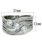 MATK1683 - High polished (no plating) Stainless Steel Ring with AAA Grade CZ  in Clear