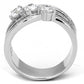 MATK1683 - High polished (no plating) Stainless Steel Ring with AAA Grade CZ  in Clear