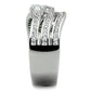 MATK1683 - High polished (no plating) Stainless Steel Ring with AAA Grade CZ  in Clear