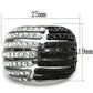 MATK1686 - Two-Tone IP Black Stainless Steel Ring with Top Grade Crystal  in Jet
