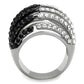MATK1686 - Two-Tone IP Black Stainless Steel Ring with Top Grade Crystal  in Jet