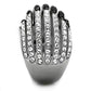 MATK1686 - Two-Tone IP Black Stainless Steel Ring with Top Grade Crystal  in Jet