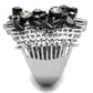 MATK1687 - Two-Tone IP Black Stainless Steel Ring with Top Grade Crystal  in Black Diamond