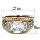 MATK1690 - IP Rose Gold(Ion Plating) Stainless Steel Ring with AAA Grade CZ  in Clear