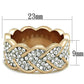 MATK1691 - Two-Tone IP Rose Gold Stainless Steel Ring with Top Grade Crystal  in Clear