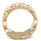 MATK1691 - Two-Tone IP Rose Gold Stainless Steel Ring with Top Grade Crystal  in Clear