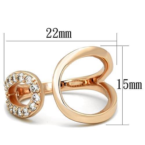 MATK1694 - IP Rose Gold(Ion Plating) Stainless Steel Ring with AAA Grade CZ  in Clear
