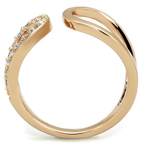 MATK1694 - IP Rose Gold(Ion Plating) Stainless Steel Ring with AAA Grade CZ  in Clear