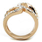 MATK1695 - IP Rose Gold(Ion Plating) Stainless Steel Ring with Top Grade Crystal  in Clear