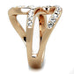 MATK1695 - IP Rose Gold(Ion Plating) Stainless Steel Ring with Top Grade Crystal  in Clear