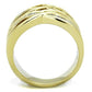 MATK1699 - Two-Tone IP Gold (Ion Plating) Stainless Steel Ring with AAA Grade CZ  in Clear