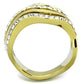 MATK1700 - IP Gold(Ion Plating) Stainless Steel Ring with Top Grade Crystal  in Clear