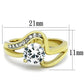 MATK1702 - Two-Tone IP Gold (Ion Plating) Stainless Steel Ring with AAA Grade CZ  in Clear