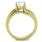MATK1702 - Two-Tone IP Gold (Ion Plating) Stainless Steel Ring with AAA Grade CZ  in Clear