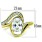 MATK1703 - Two-Tone IP Gold (Ion Plating) Stainless Steel Ring with AAA Grade CZ  in Clear