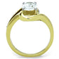 MATK1703 - Two-Tone IP Gold (Ion Plating) Stainless Steel Ring with AAA Grade CZ  in Clear