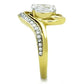 MATK1703 - Two-Tone IP Gold (Ion Plating) Stainless Steel Ring with AAA Grade CZ  in Clear