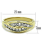 MATK1704 - Two-Tone IP Gold (Ion Plating) Stainless Steel Ring with Top Grade Crystal  in Clear