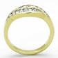 MATK1704 - Two-Tone IP Gold (Ion Plating) Stainless Steel Ring with Top Grade Crystal  in Clear