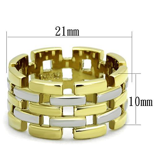 MATK1705 - Two-Tone IP Gold (Ion Plating) Stainless Steel Ring with No Stone