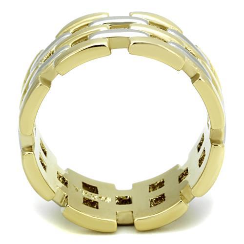 MATK1705 - Two-Tone IP Gold (Ion Plating) Stainless Steel Ring with No Stone