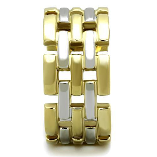 MATK1705 - Two-Tone IP Gold (Ion Plating) Stainless Steel Ring with No Stone