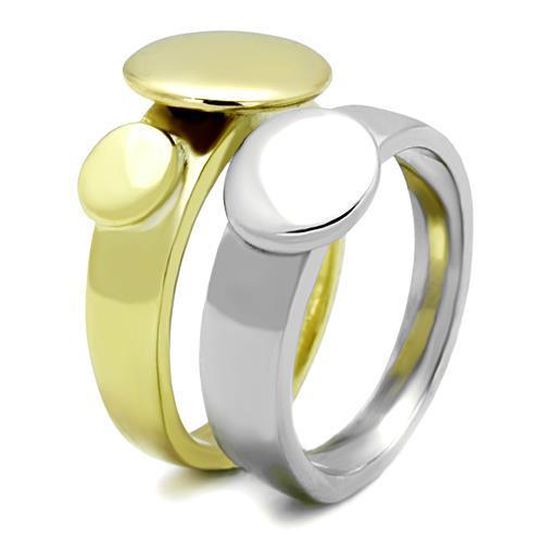 MATK1706 - Two-Tone IP Gold (Ion Plating) Stainless Steel Ring with No Stone