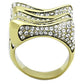 MATK1709 - IP Gold(Ion Plating) Stainless Steel Ring with Top Grade Crystal  in Clear