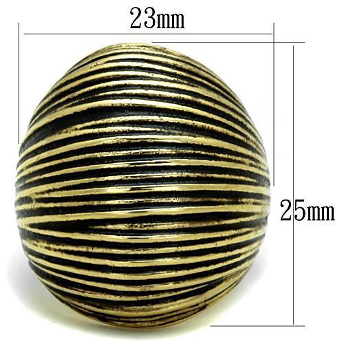 MATK1711 - IP Gold(Ion Plating) Stainless Steel Ring with Epoxy  in Jet