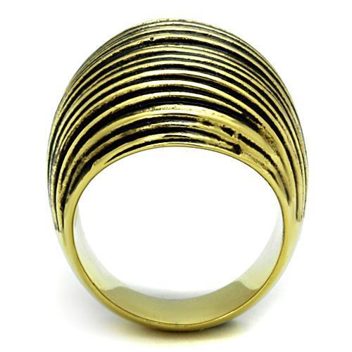 MATK1711 - IP Gold(Ion Plating) Stainless Steel Ring with Epoxy  in Jet