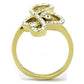 MATK1714 - IP Gold(Ion Plating) Stainless Steel Ring with Top Grade Crystal  in Clear